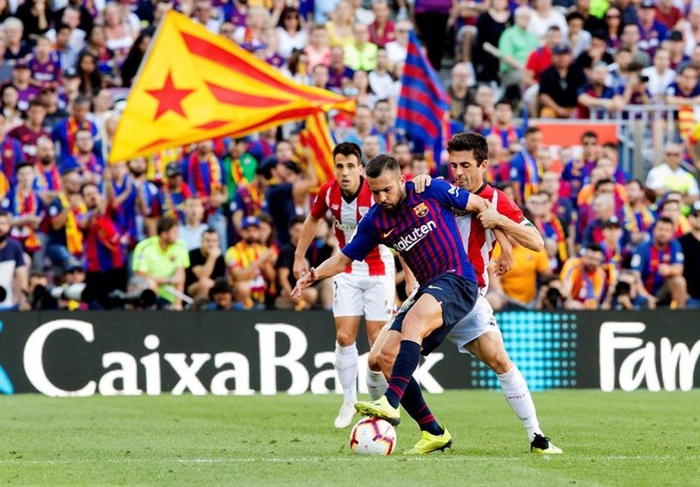 Messi Barcelona conta o Bilbao. AFP