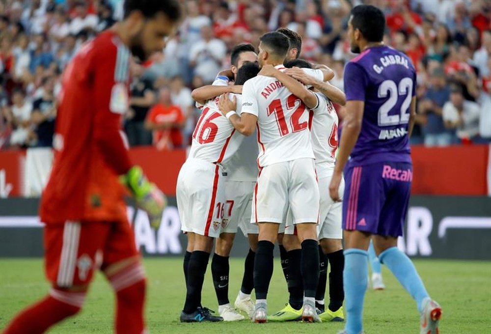 El Sevilla venció con contundencia al Celta. EFE