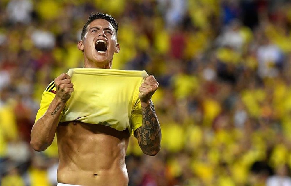 James se mostró satisfecho con el juego de Colombia tras ganar a Japón. EFE