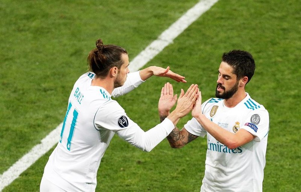 Bale e Isco foram poupados do treino por precaução. EFE/EPA