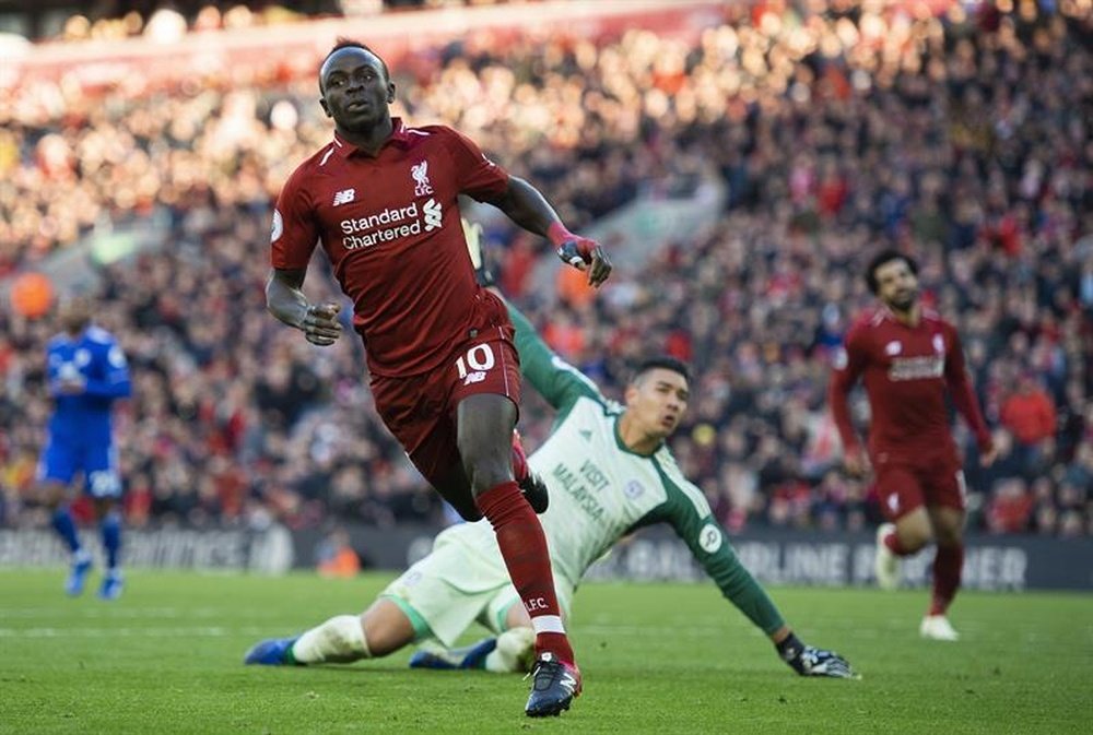 Mane helped Liverpool to a 4-1 defeat of Cardiff City on Saturday. EFE/EPA