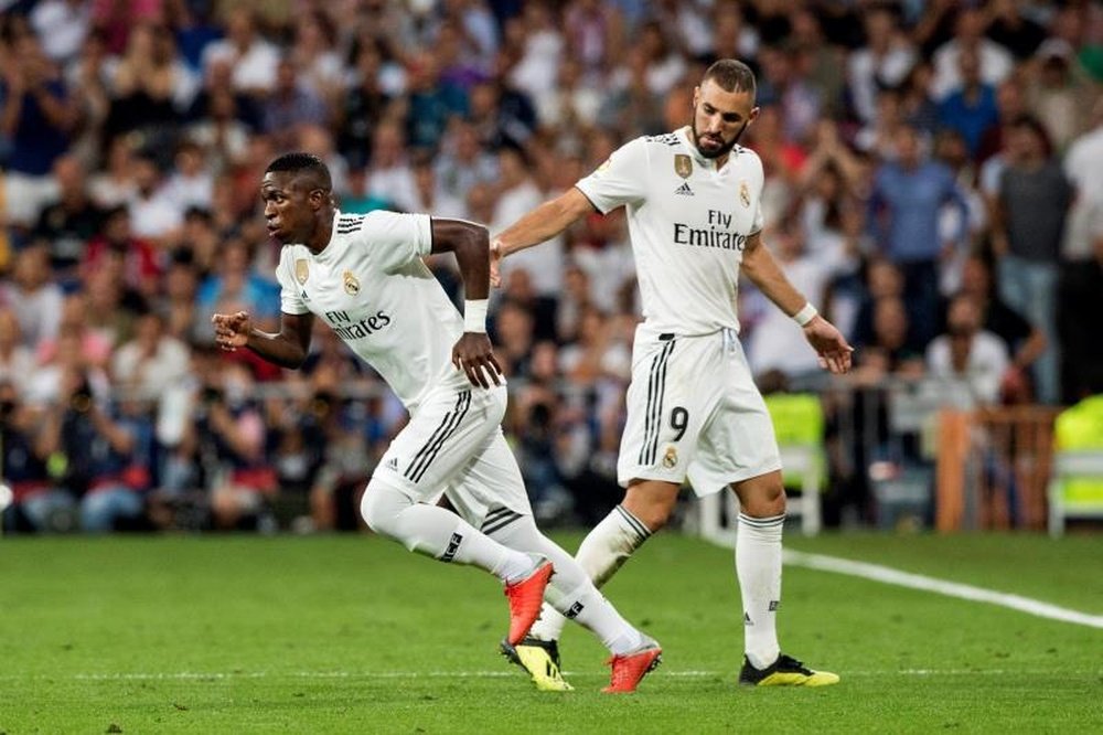 Benzema también se ilusiona con Vinicius. EFE