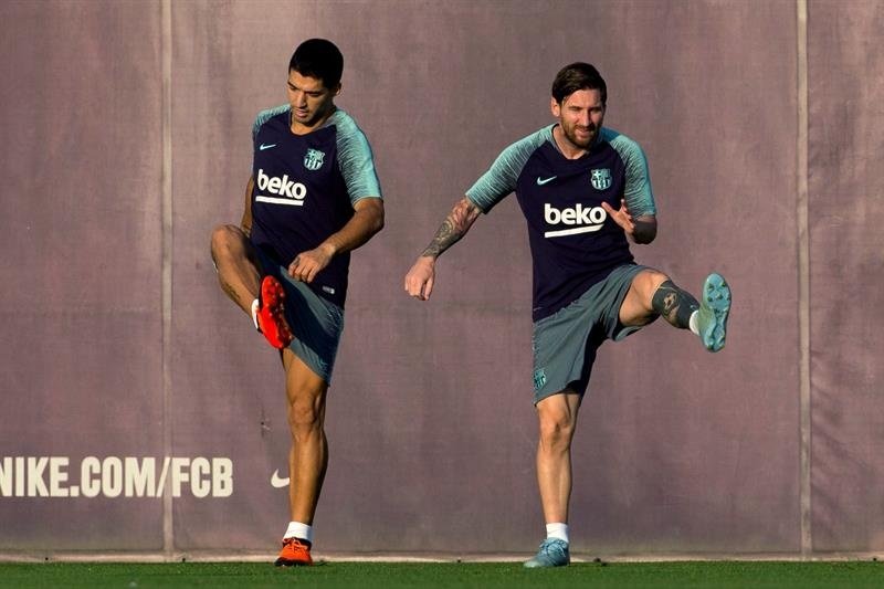 Messi à l'entrainement ce jeudi. EFE
