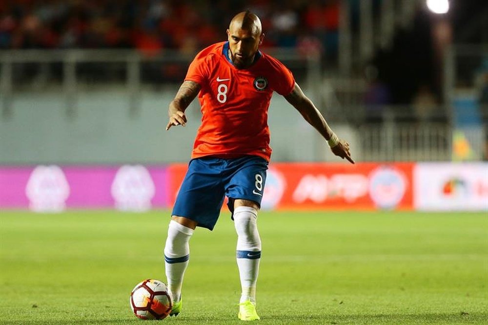 Vidal, protagonista con su doblete en el duelo ante Honduras. EFE