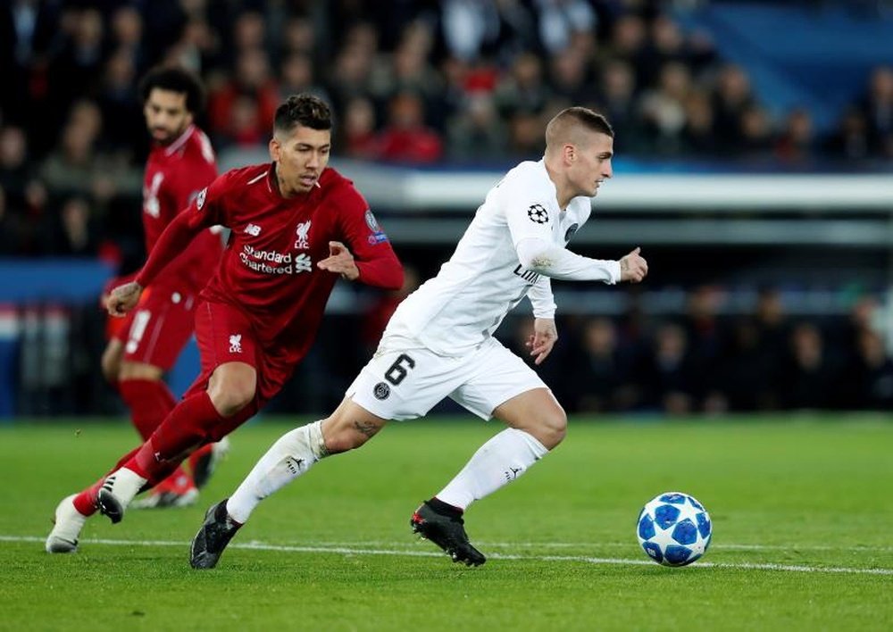 Veratti in action against Liverpool on Tuesday night. EFE