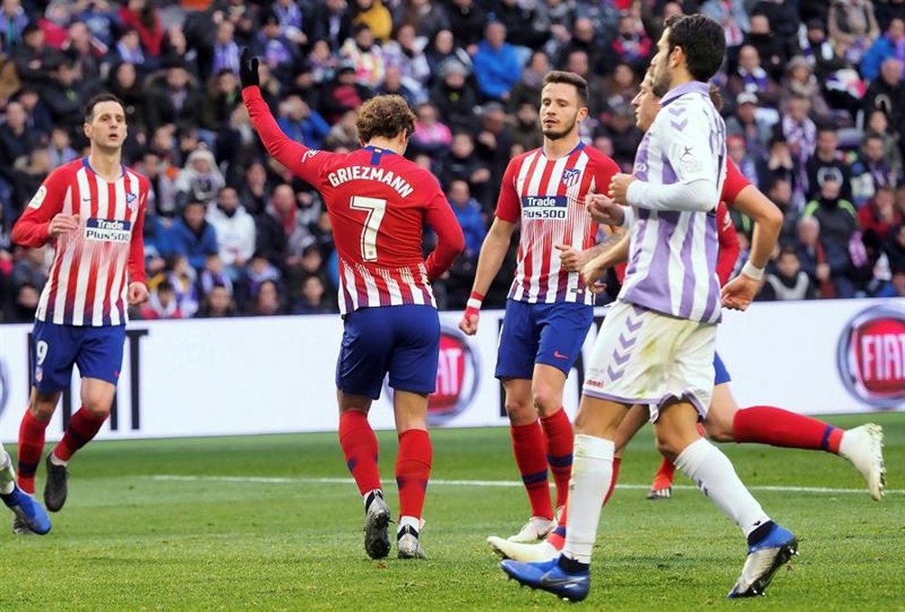 El Atlético venció con sufrimiento al Valladolid por 2-3. EFE