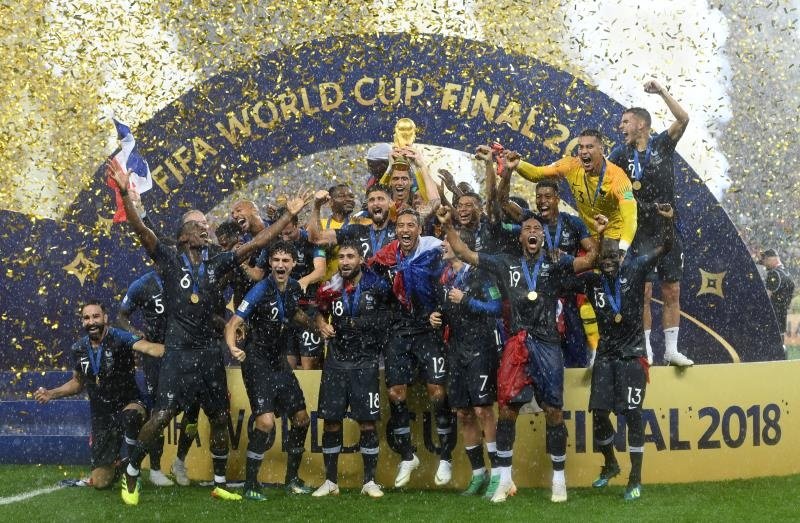 Les Bleus ont reçu leur bague de champion du monde. AFP