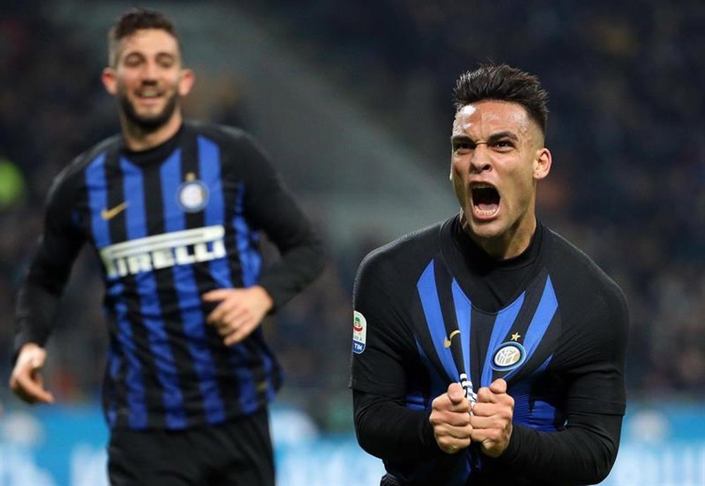 En el Inter han premiado a Lautaro con una subida de sueldo. EFE