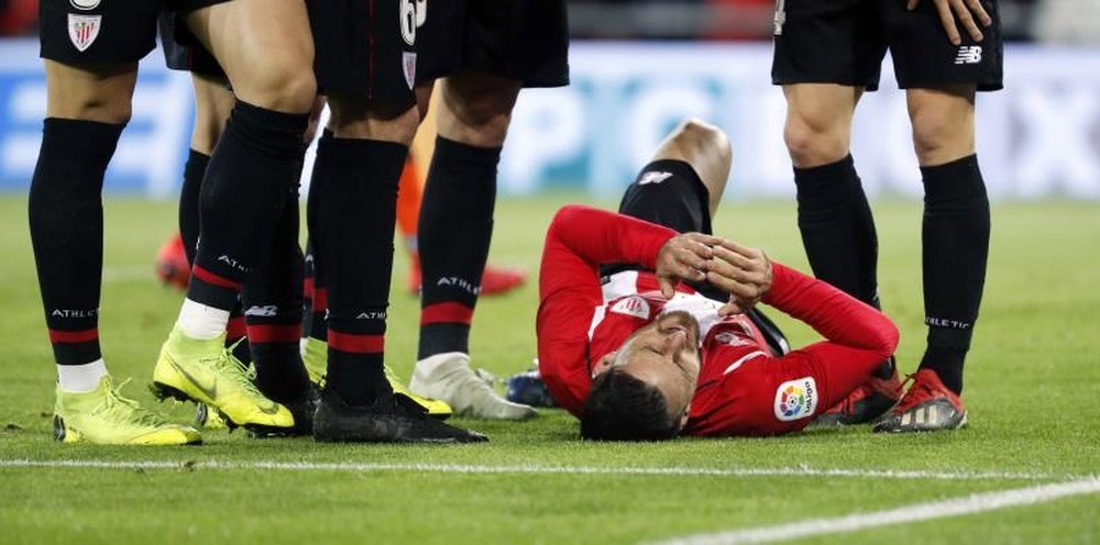 El delantero se lesionó en Copa del Rey. EFE