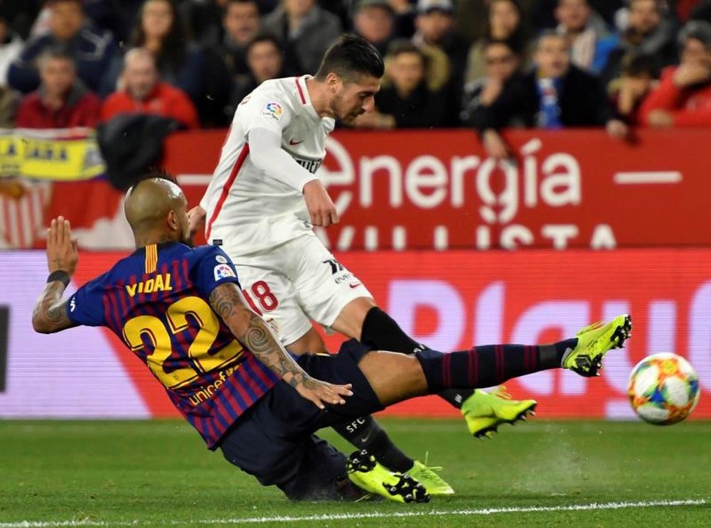 El Barça no vio puerta ante el Sevilla. EFE / Raúl Caro Cadenas