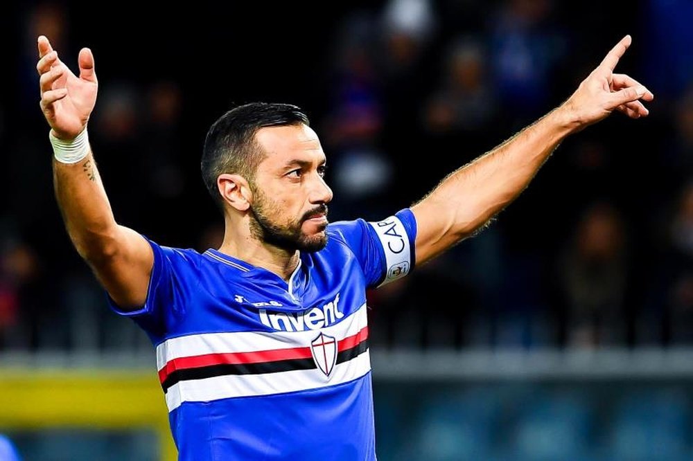 Quagliarella celebrates his 165th goal in Serie A. EFE