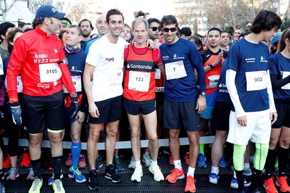 Raúl participó en la Carrera Solidaria de la Fundación del Real Madrid. EFE