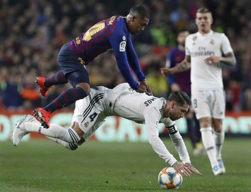 El Madrid dio un paso atrás por LaLiga ante el Girona. AFP