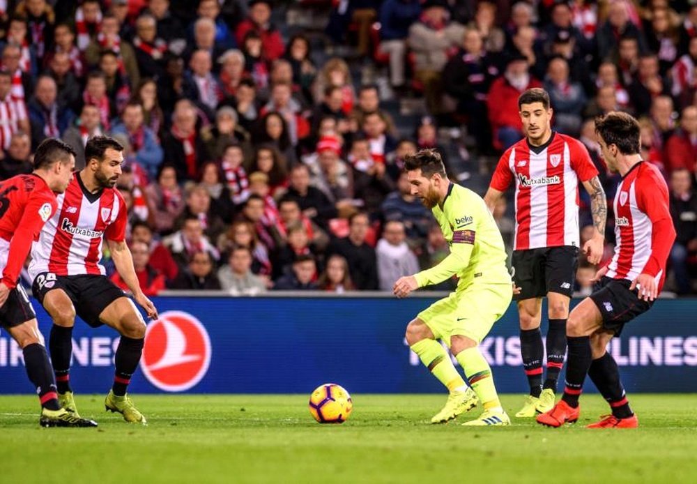 El Athletic logró maniatar bien a Leo Messi. EFE