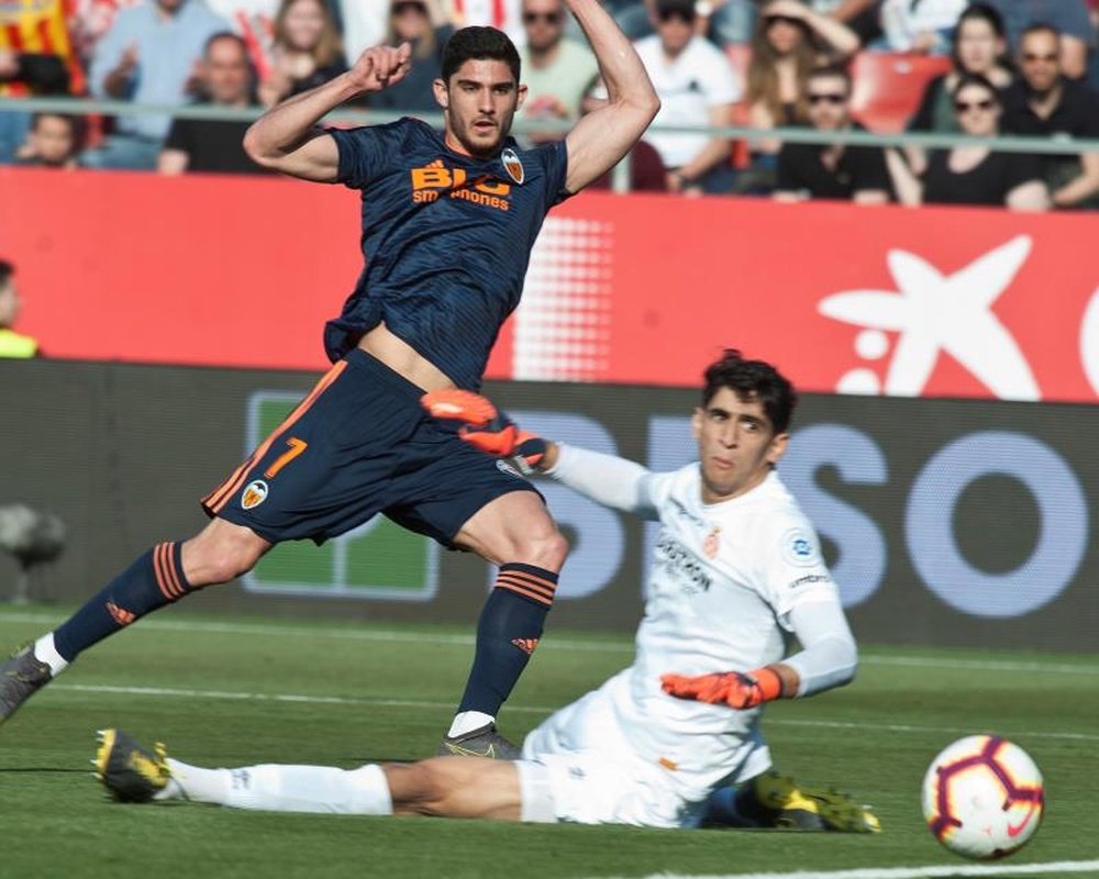 Guedes hizo el 0-1 en la victoria del Valencia. EFE