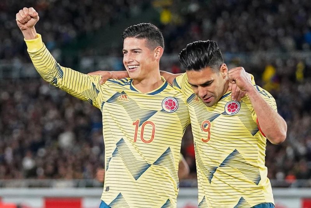 James y Falcao, los líderes de Colombia. EFE