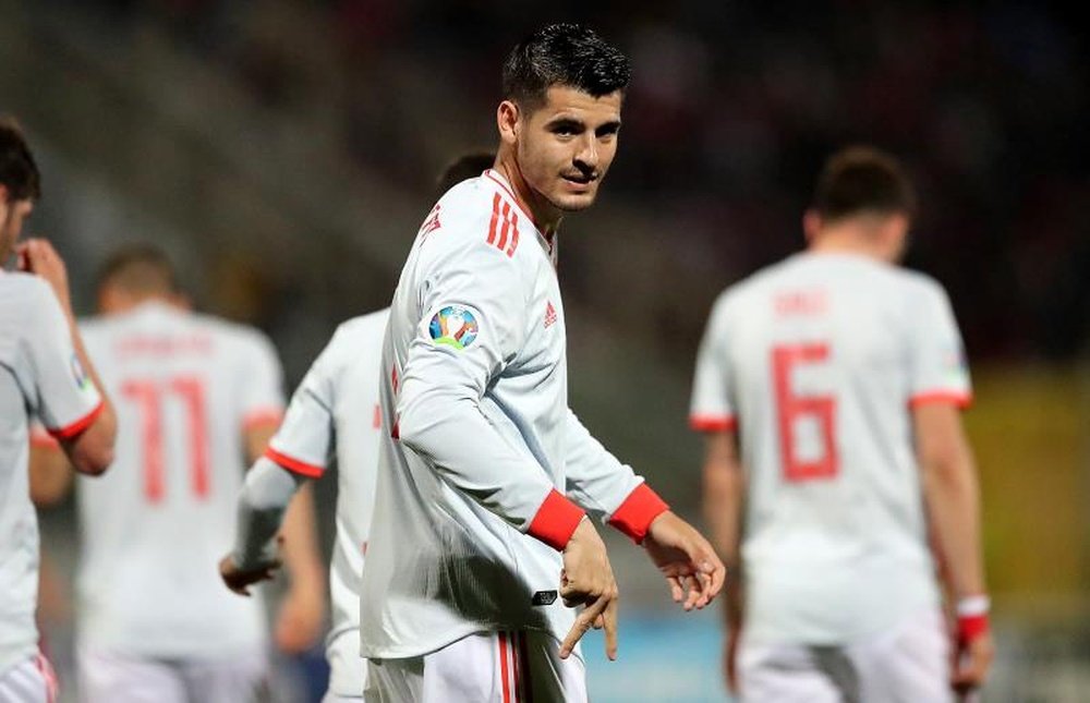 Álvaro Morata protagonizó el choque ante Malta. EFE