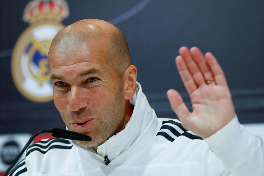 Zidane nella conferenza stampa della vigilia. EFE/EmilioNaranjo