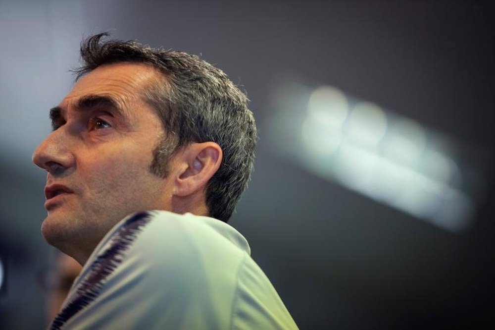 Valverde, feliz por certificar el título de Liga. EFE