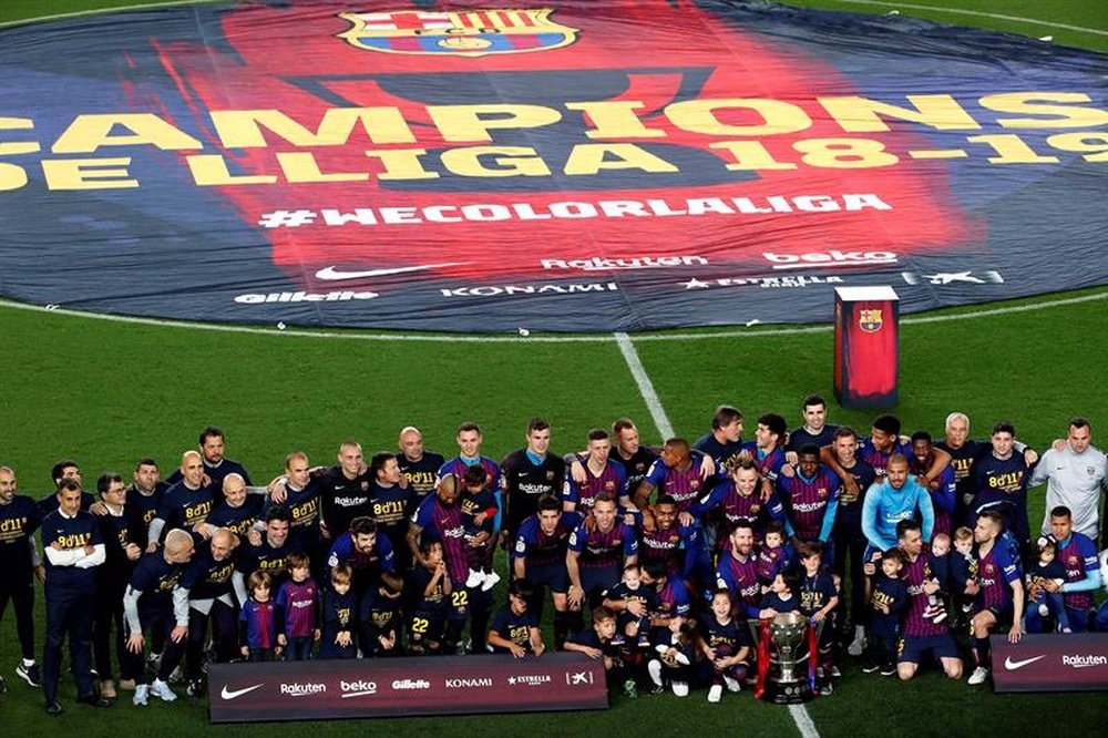 El Barcelona se clasificó para la Champions como campeón de Liga. EFE
