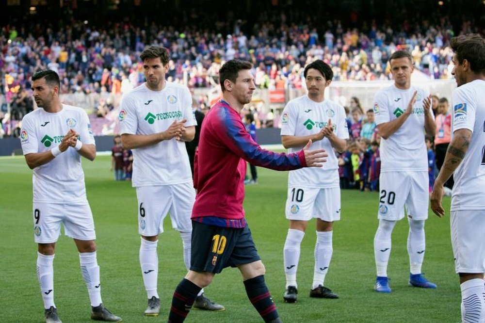 Messi no sonrió prácticamente en ningún momento del partido. EFE