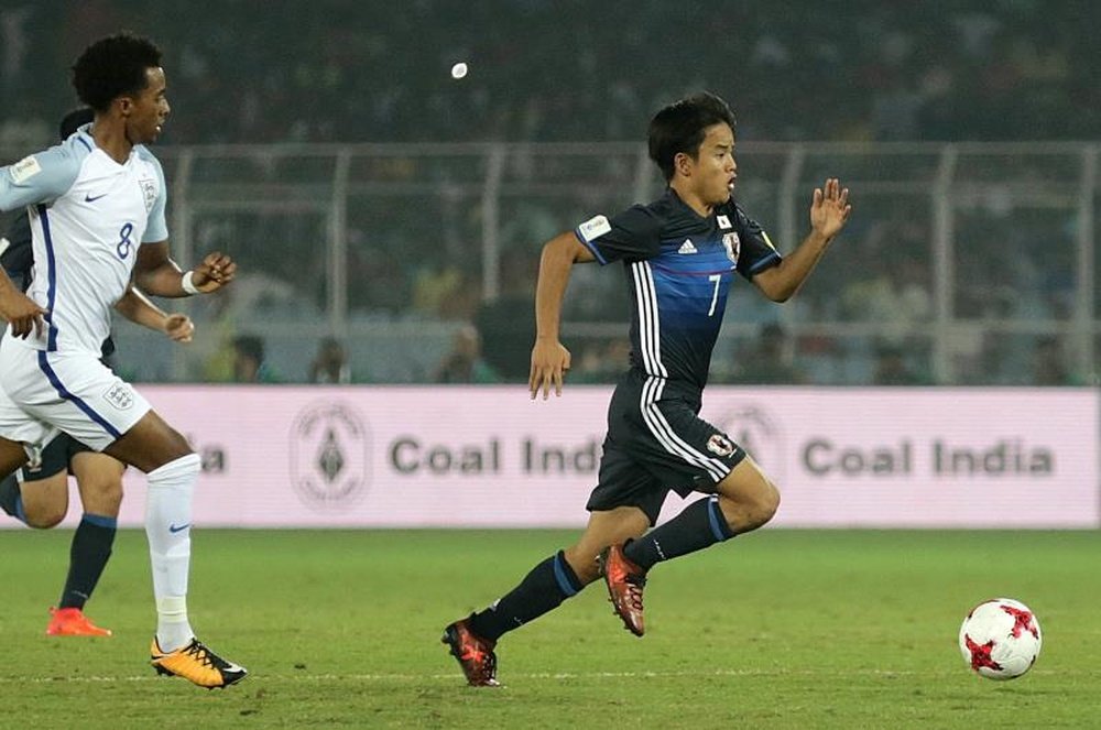 Takefusa Kubo has joined his academy's rivals Real Madrid. EFE