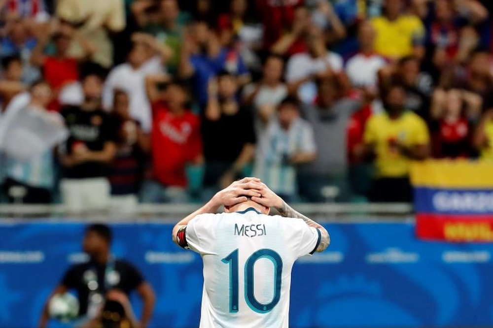 Messi dio la cara durante 45 minutos tras la derrota. EFE