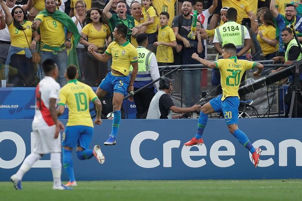 Casemiro opened the scoring for Brazil. EFE