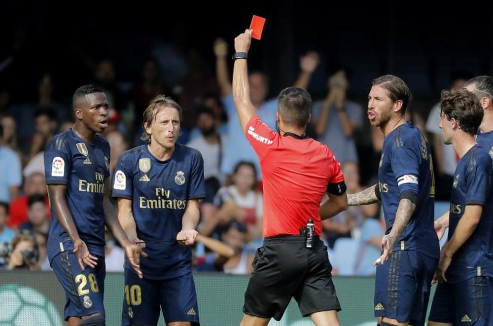 Modric, premier joueur expulsé de la saison 19/20. AFP