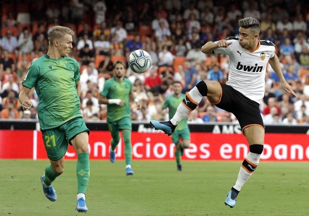 El Valencia empató en casa ante la Real Sociedad en la primera jornada de liga. EFE