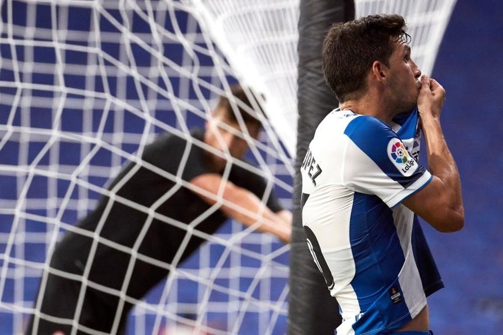 Javi López rompió una racha de siete años sin marcar. EFE/Enric Fontcuberta