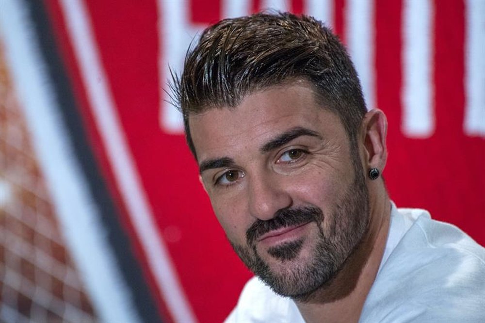 David Villa coincidió con 'Quini' en el Sporting de Gijón. EFE/Giorgio Viera/Archivo