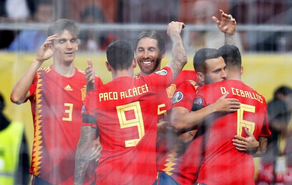 Ramos and Alcacer gave Spain their fifth win of the qualifying campaign. EFE