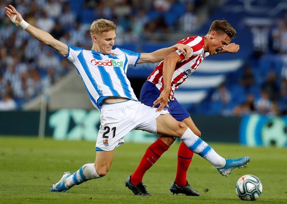 Odegaard não está nos planos de Manchester City. EFE/Juan Herrero
