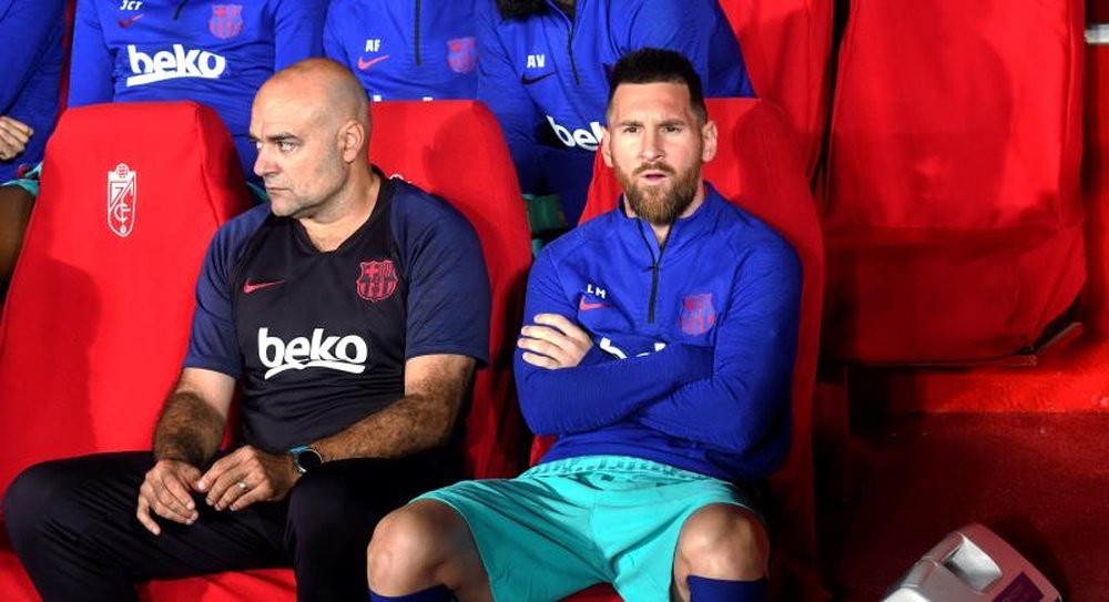 Messi was not a happy man after his team were beaten by Granada. EFE