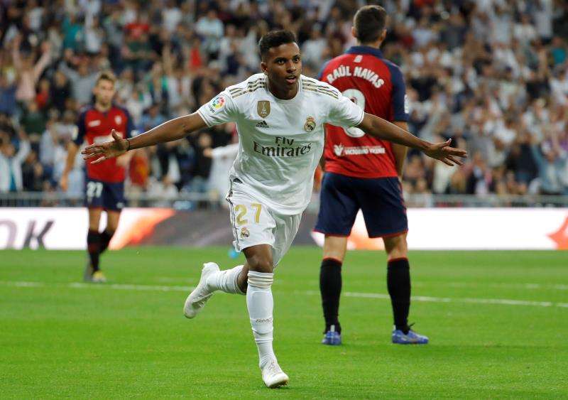 Rodrygo Goes celebra su gol ante Osasuna.
