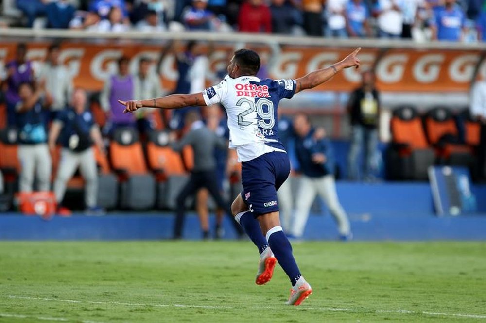 Franco Jara anotó el gol del triunfo. EFE/David Martinez Pelcastre