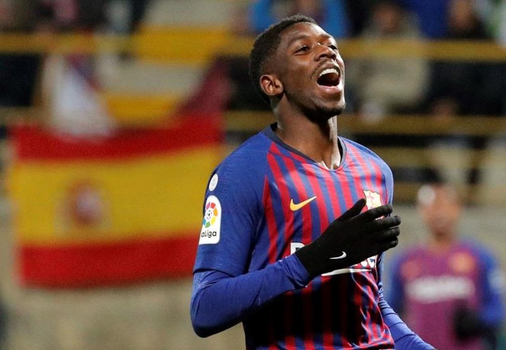 Dembele will get treatment on his injury in Qatar. AFP