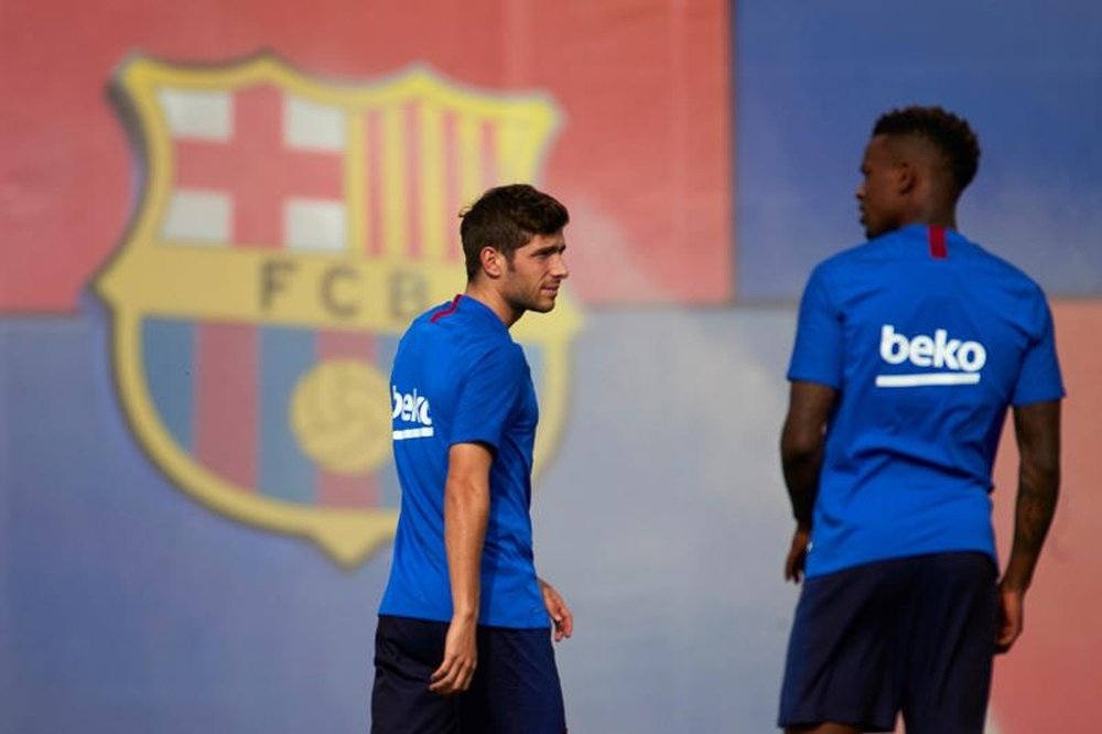 Sergi Roberto s'est entraîné à part. EFE