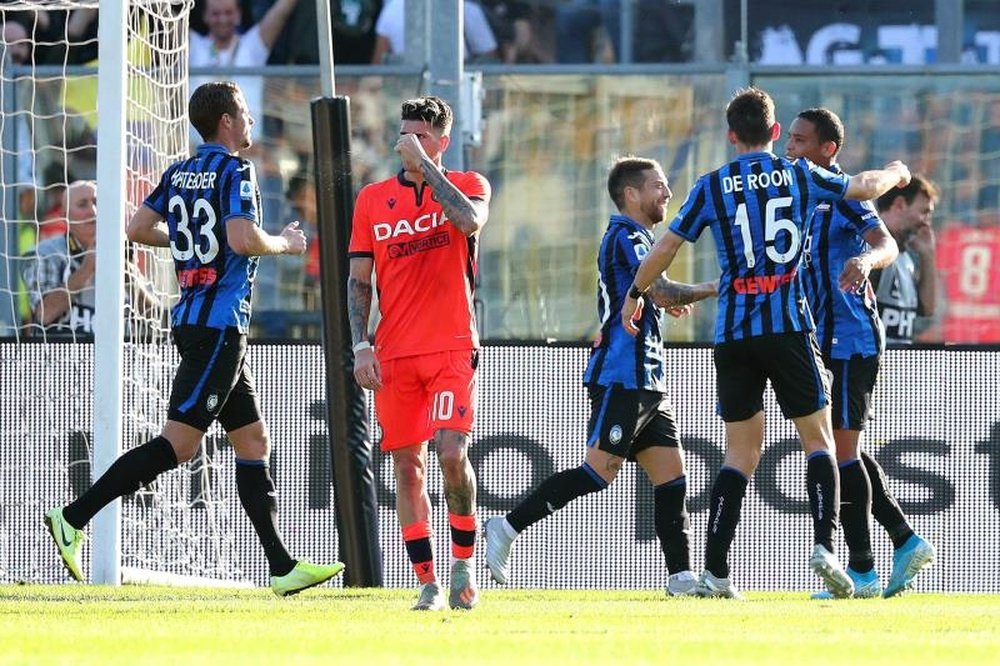 Muriel hizo tres de los siete goles que endosó el Atalanta al Udinese. EFE