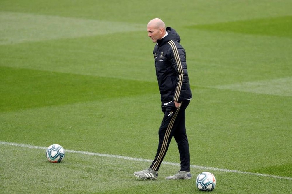Zidane prépare une séance avant d'aller en Belgique. . EFE/ Juan Carlos Hidalgo
