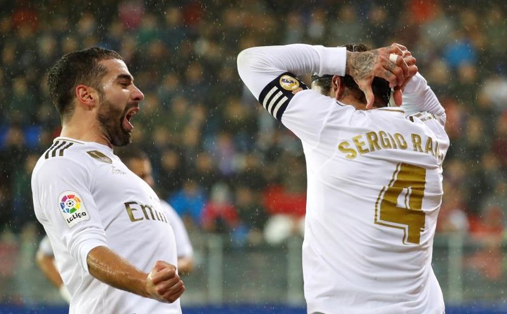 Carvajal e Ramos marcaram os gols do Real Madrid. EFE/Juan Herrero/arquivo