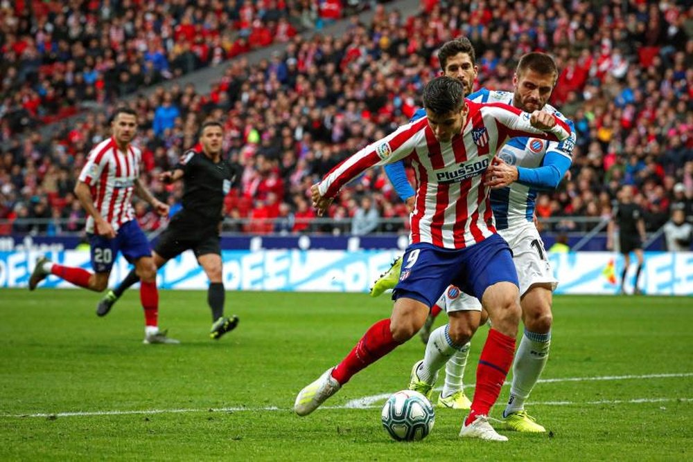 Morata virou jogo do Atlético contra Espanyol. EFE/Emilio Naranjo