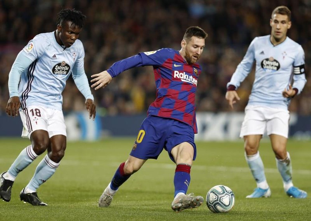 Barcelone veut annuler le carton jaune de Messi. EFE/Andreu Dalmau