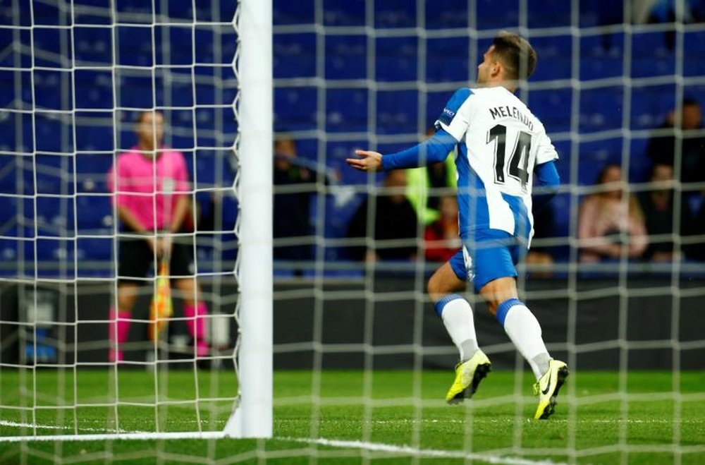 Melendo marcó uno de los dos goles del Espanyol. EFE