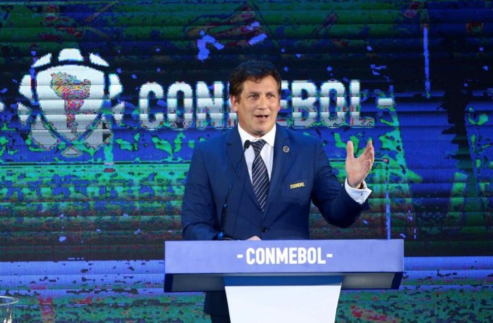 El recado de la ministra de deportes de Chile a la CONMEBOL. EFE/Andrés Cristaldo