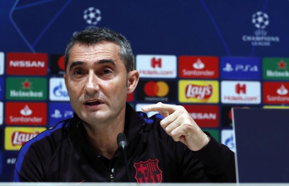 Valverde spoke to the press ahead of Barcelona's UCL clash with Inter. EFE