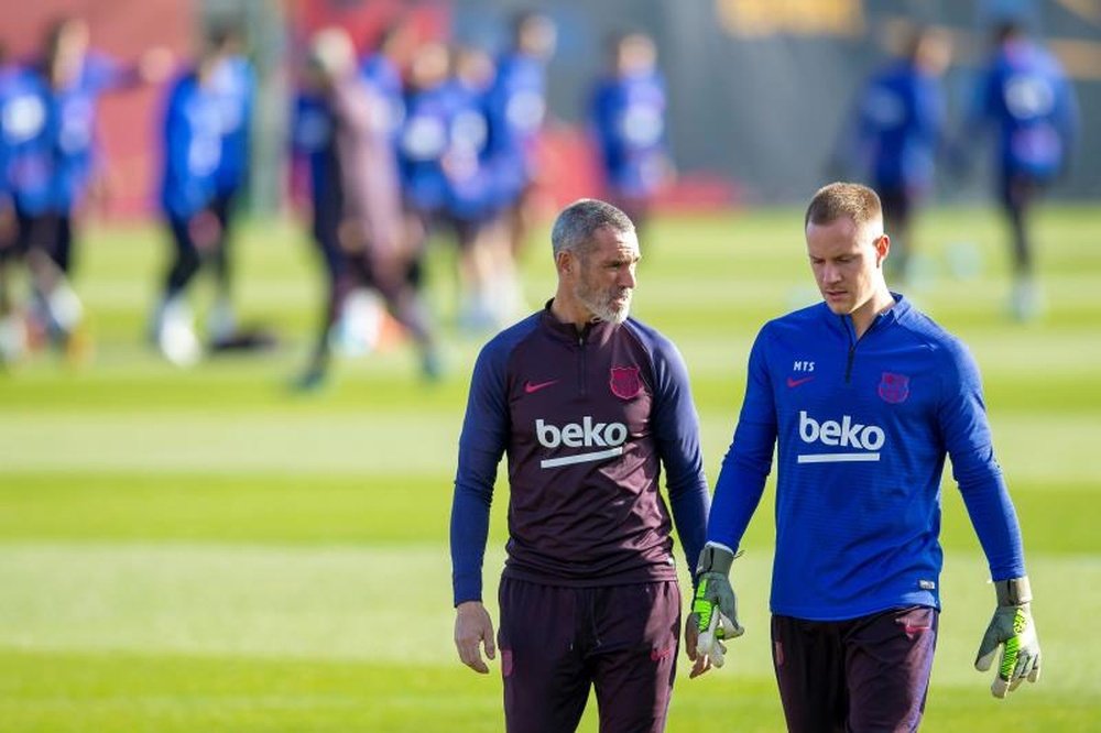 Ter Stegen falou sobre renovação. EFE/Enric Fontcuberta