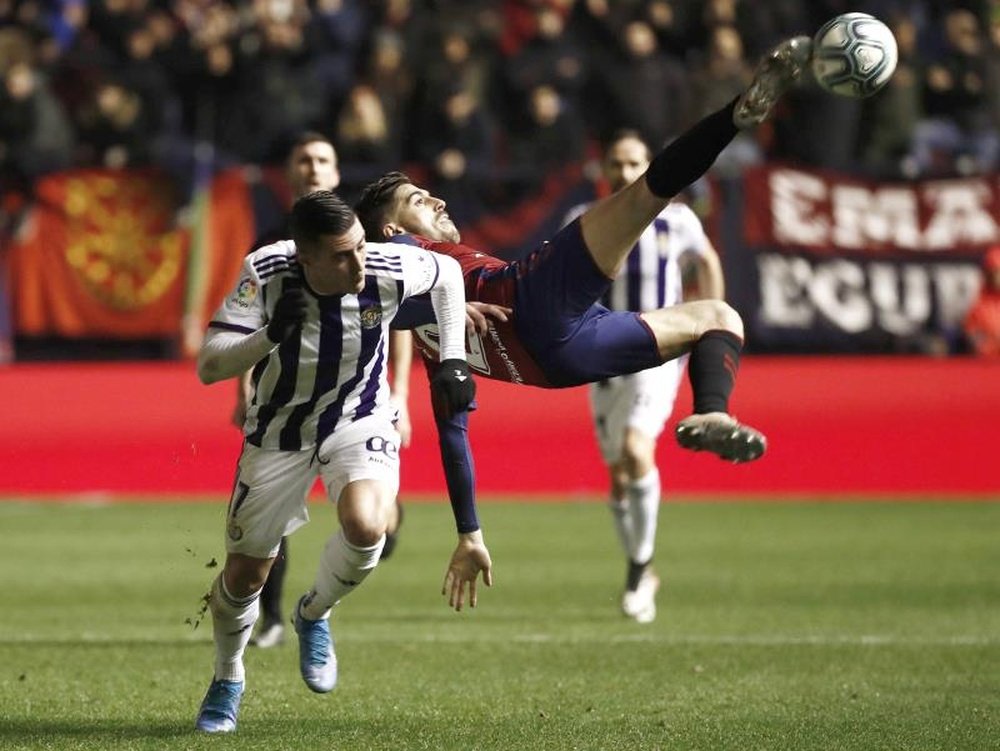 El atacante del Valladolid ya mira al futuro y piensa en el Espanyol. EFE