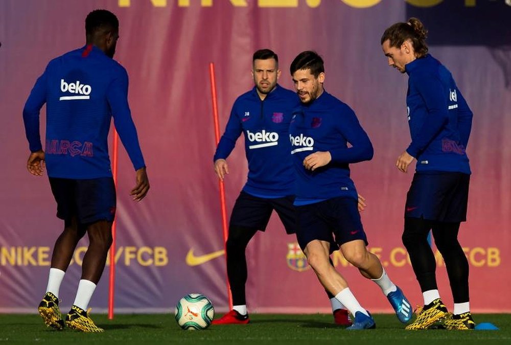 Jordi Alba de retour avec le groupe. EFE